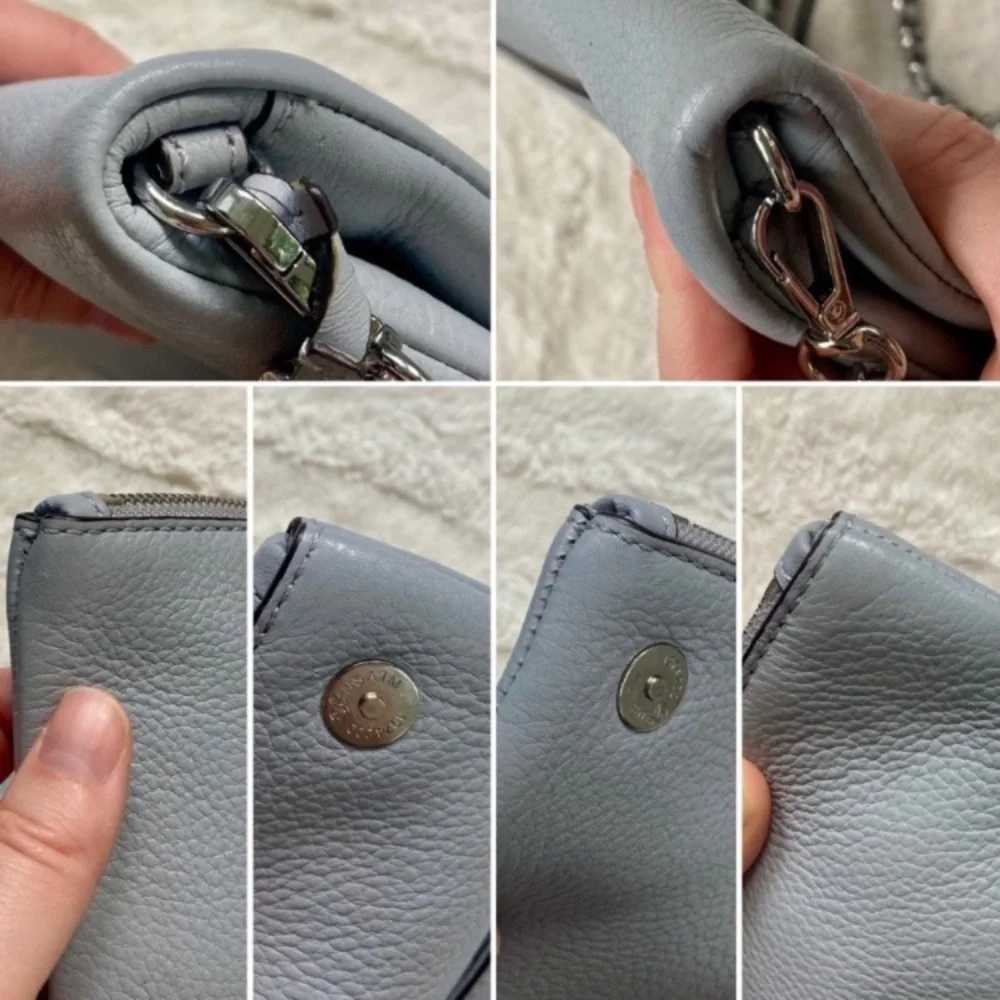 Michael Kors Corrine Crossbody Bag Dove Grey Leather - Picture 11 of 17